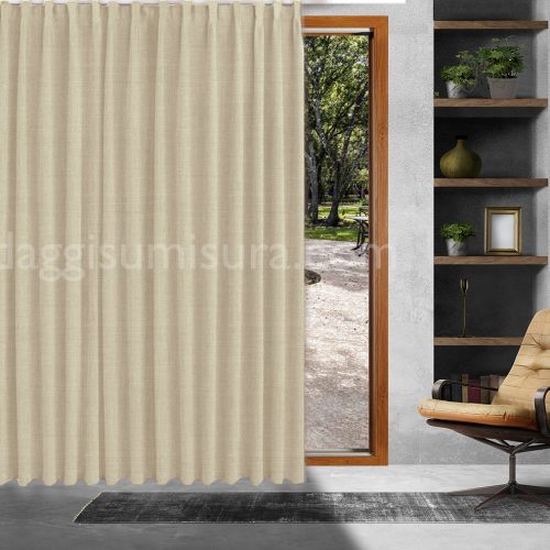 tenda arricciata oscurante beige su misura