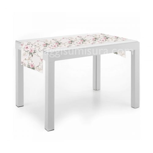 runner shabby floreale rosa blanc mariclo