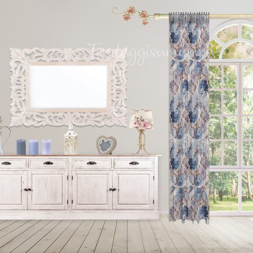 tende a fiori shabby stile provenzale azzurro