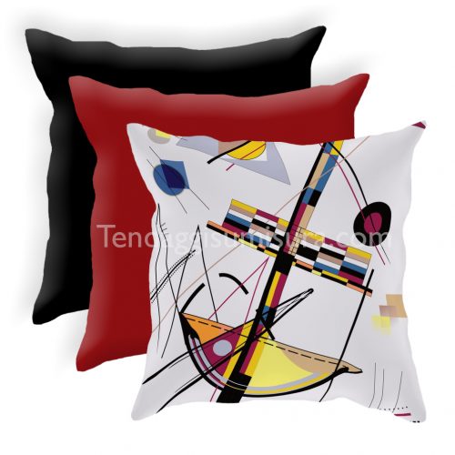 cuscino arredo design kandinsky bordeaux e nero