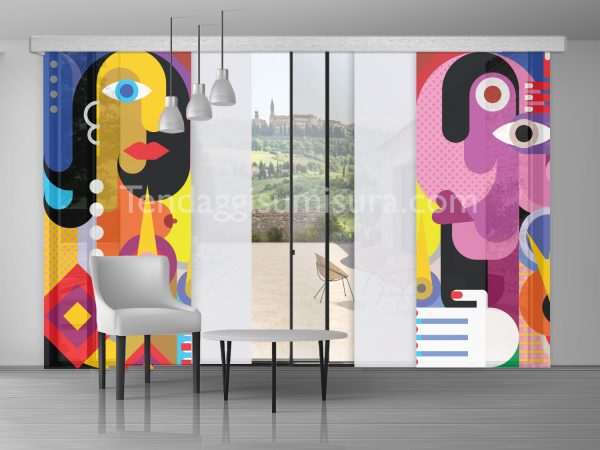 Tenda a pannelli design Picasso color