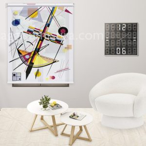 tenda a rullo design bianco kandinsky