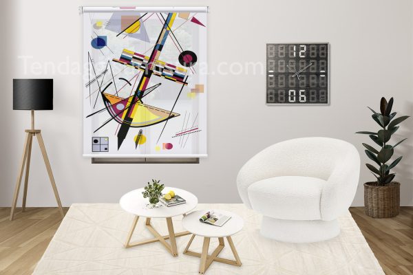 tenda a rullo design bianco kandinsky