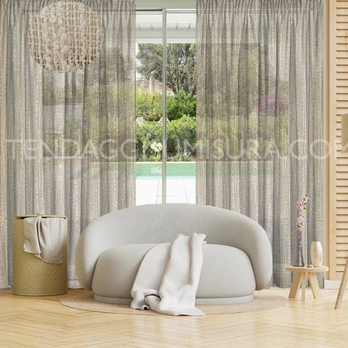 tenda arricciata beige su misura wool